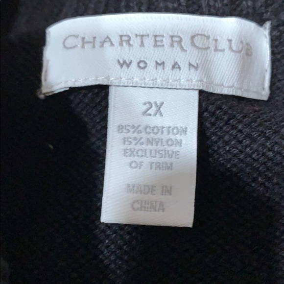 Charter Club Black Split Zip Turtleneck Sw… - Picture 4 of 4